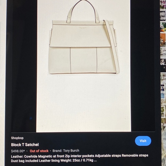 Tory Burch White Block T Leather Satchel Bag - Picture 4 of 13